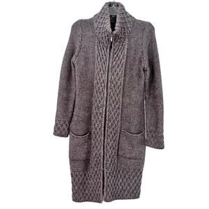 Anthropologie Elsamanda Small Long Sweater Coatigan  Gray Wool Alpaca Blend NWT
